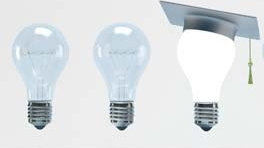 lightbulb with graduation hat