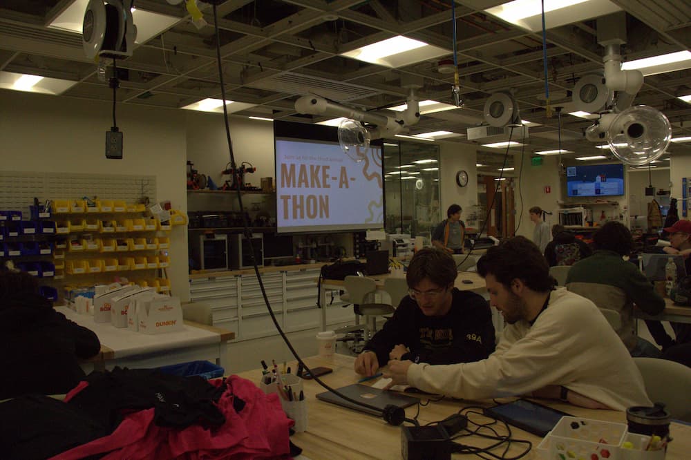 Students at work at the 2025 Make-a-thon.