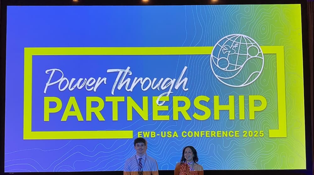 Engineers without borders 2025 conference with Bennett Lewis and Ava West.  