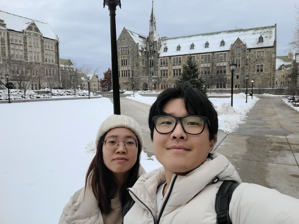 Chanil Park on BC campus in the winter time