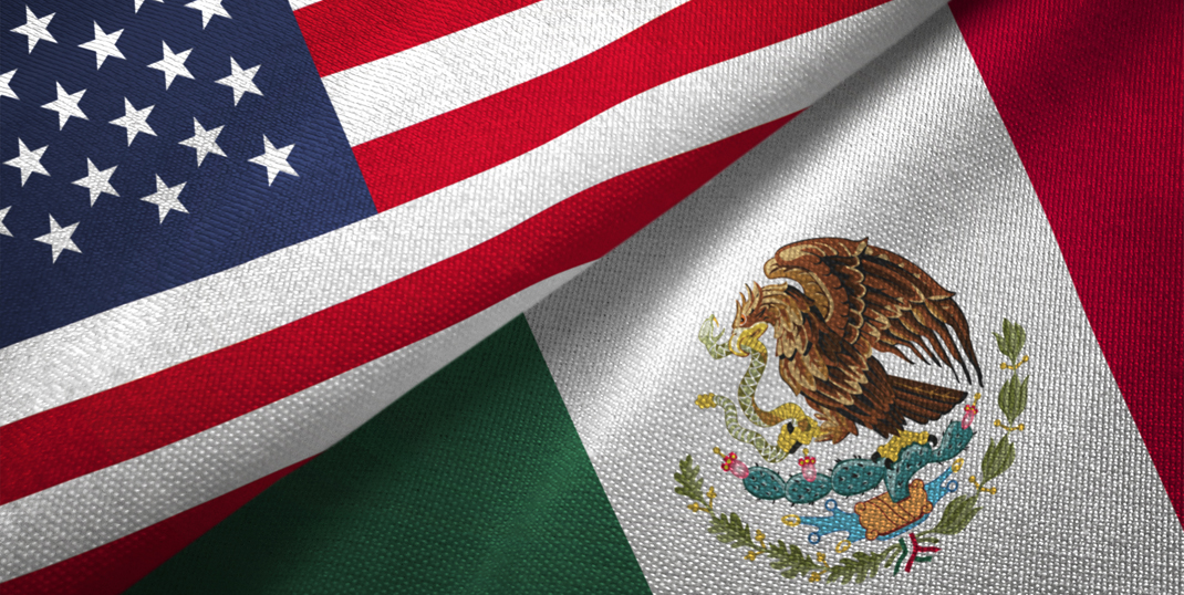 U.S. and Mexican flags