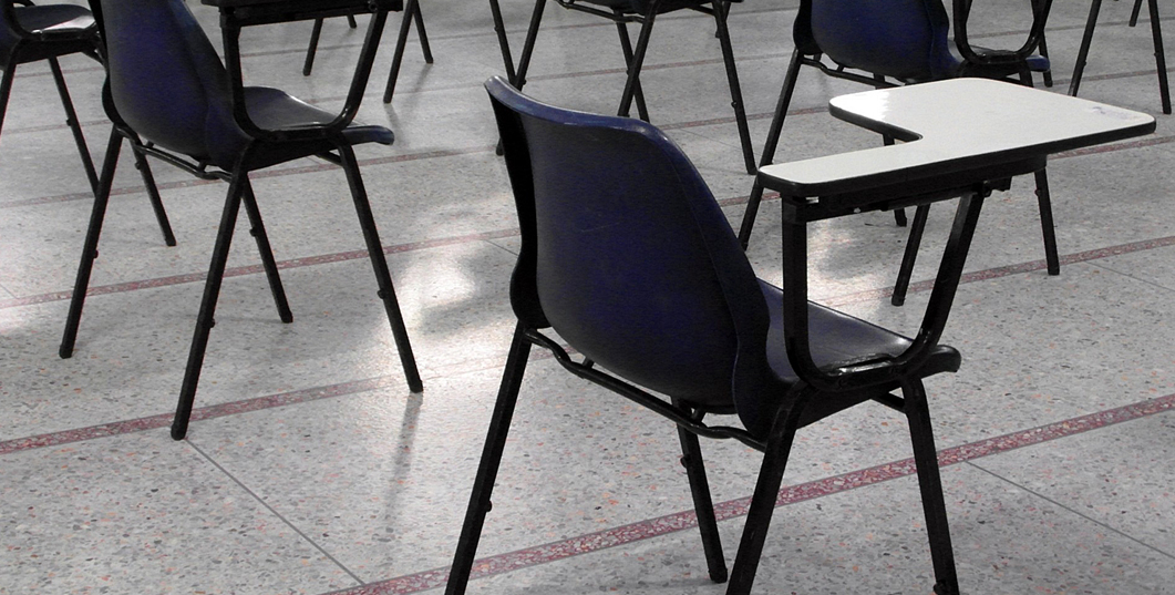 empty chairs in a classroom