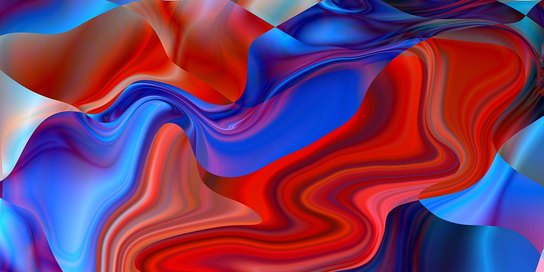 An abstract red and blue image