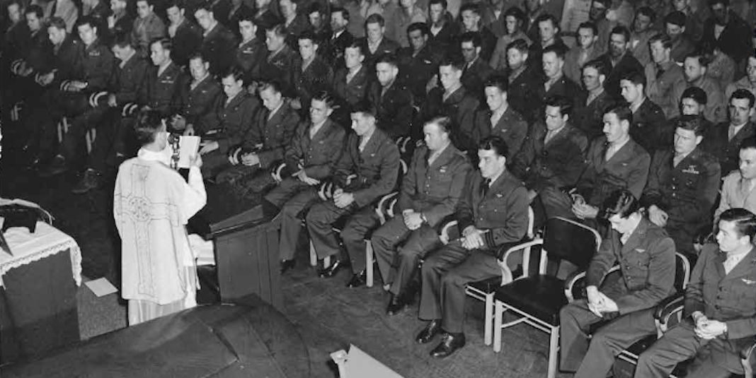 WWII soldiers with Fr. Foley