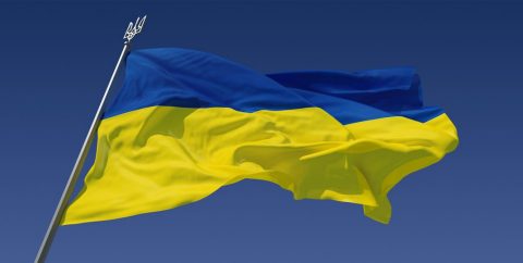 Flag of Ukraine (UP9, CC BY-SA 3.0 via Wikimedia Commons)