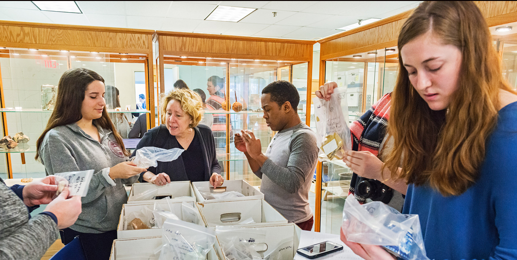Historian Robin Fleming with students