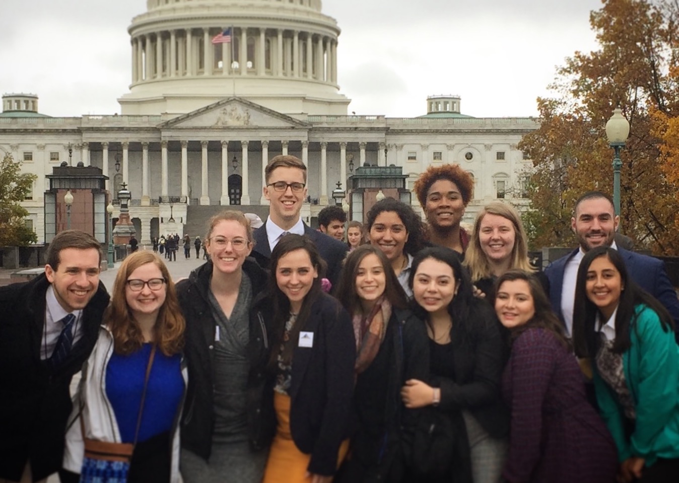 Students outside the US Capitol for the Ignatian Family Teach-In for Justice.