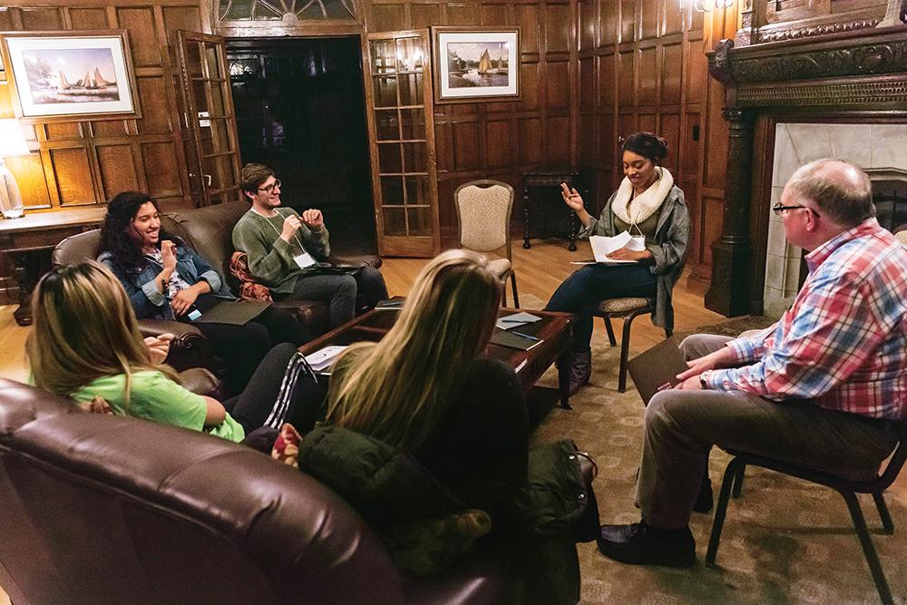 People sitting in a living room