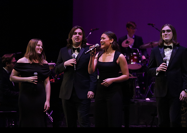 A group performing on stage