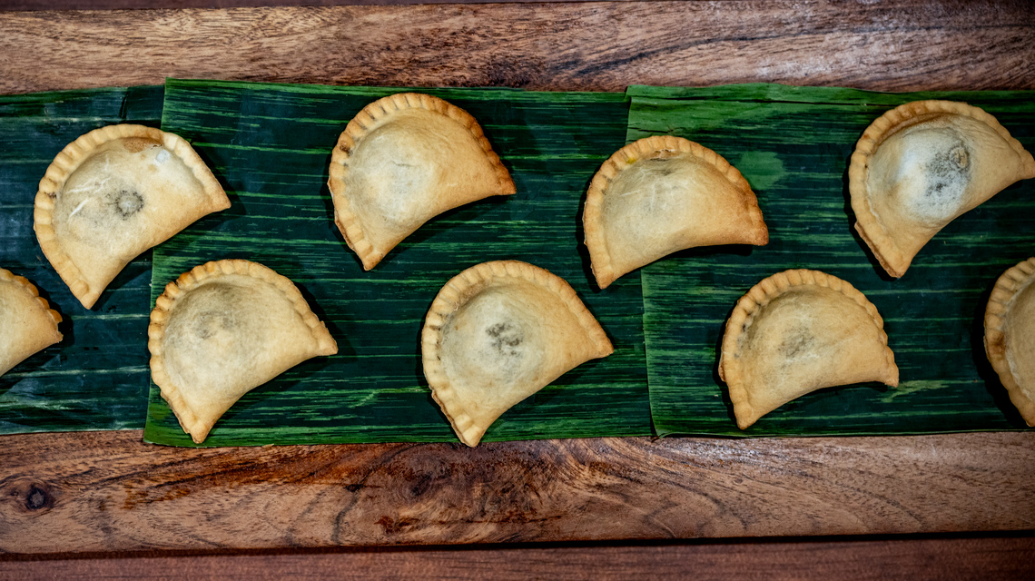 March 26, 2025 -- Boston College Dining Services catering demonstration held in the Walsh Hall Function Room to highlight catering menu options available for University faculty and staff dining events.