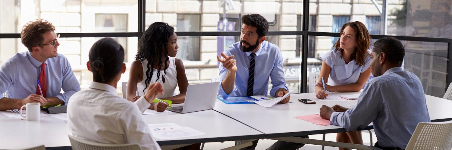 Professionals at a conference table