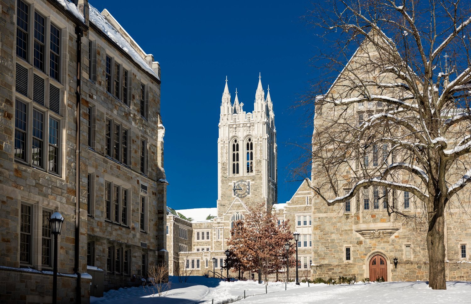 Gasson Hall in the snow