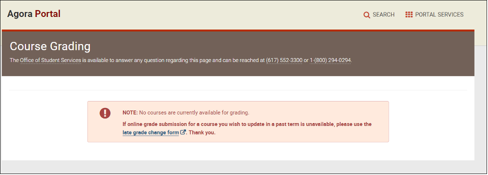 Late Grade Form notification