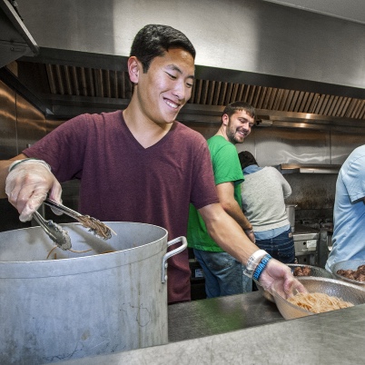 BC students taking part in the Sesquicentennial 150 Hours of Service program through Volunteer and Service Learning Center. These students are cooking and preparing dinner for students at the Epiphany School in Dorchester, MA. 

IDs:
Puentin Orem STM '14 (green)
Russell Kellogg A&S '13 (blue)
Jay Milnes CSOM '16 (maroon)
Jessica Tse, an exchange student from Australia.