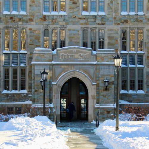 Fulton Hall in the snow