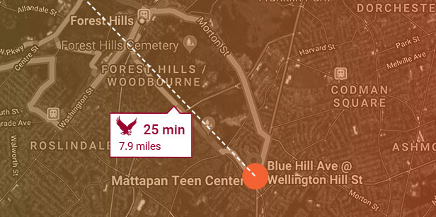 Map of BC to Mattapan