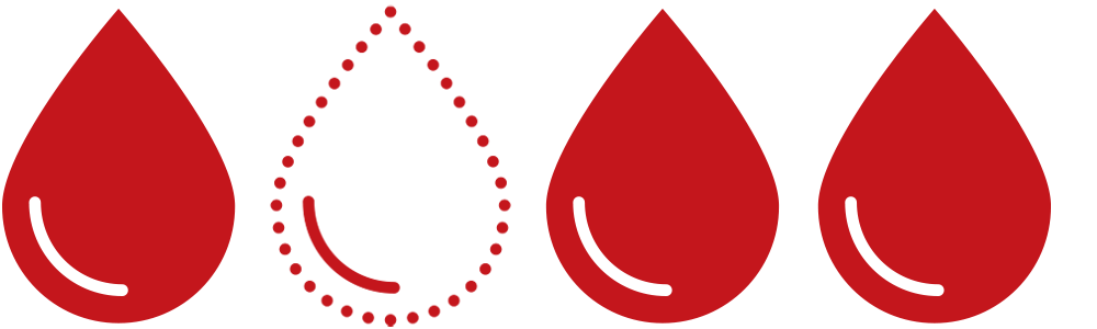 Graphic depiction of drops of blood