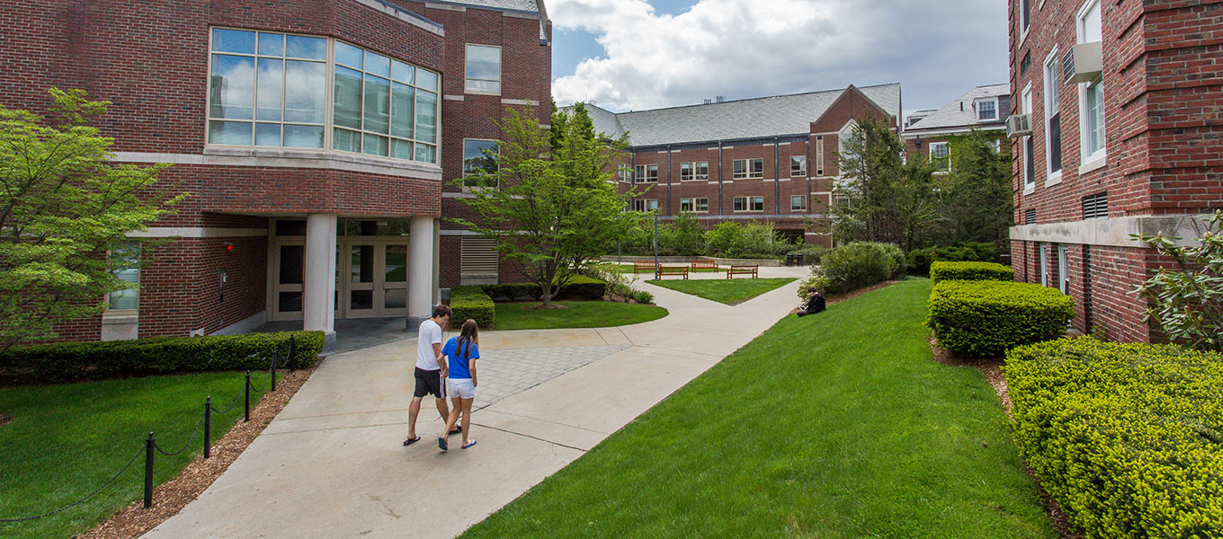 students walking on the law campus