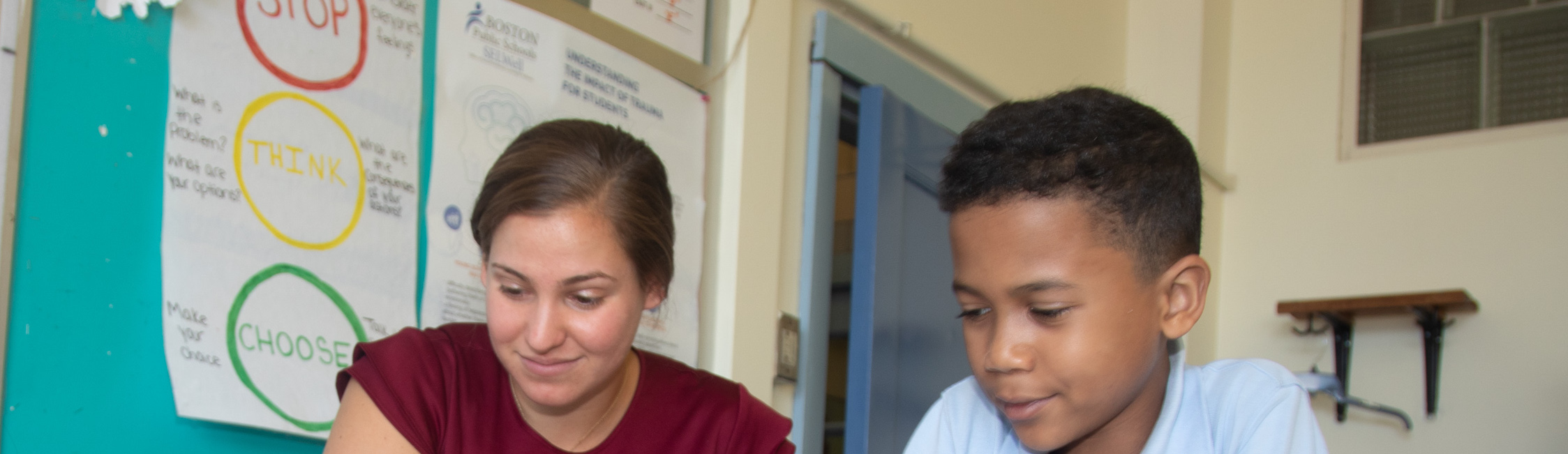 Teacher with student