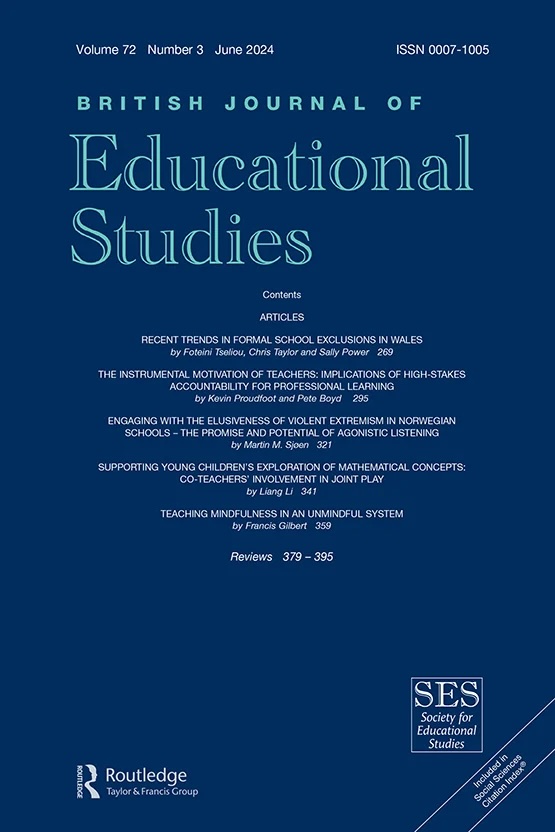 Cover page of British Journal of Educational Studies