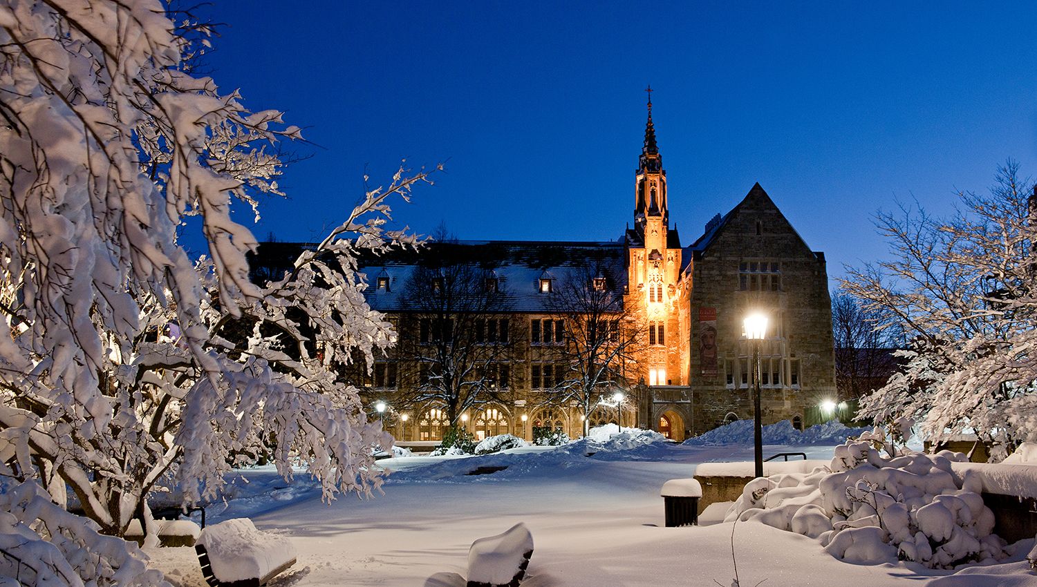 Devlin Hall in the snow