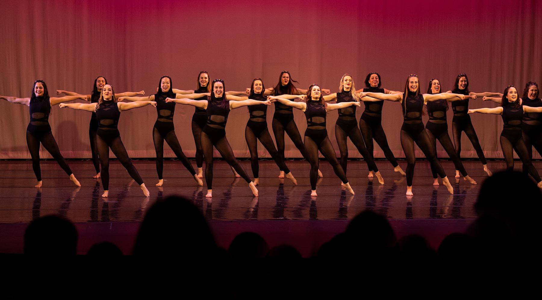 A dance group performing