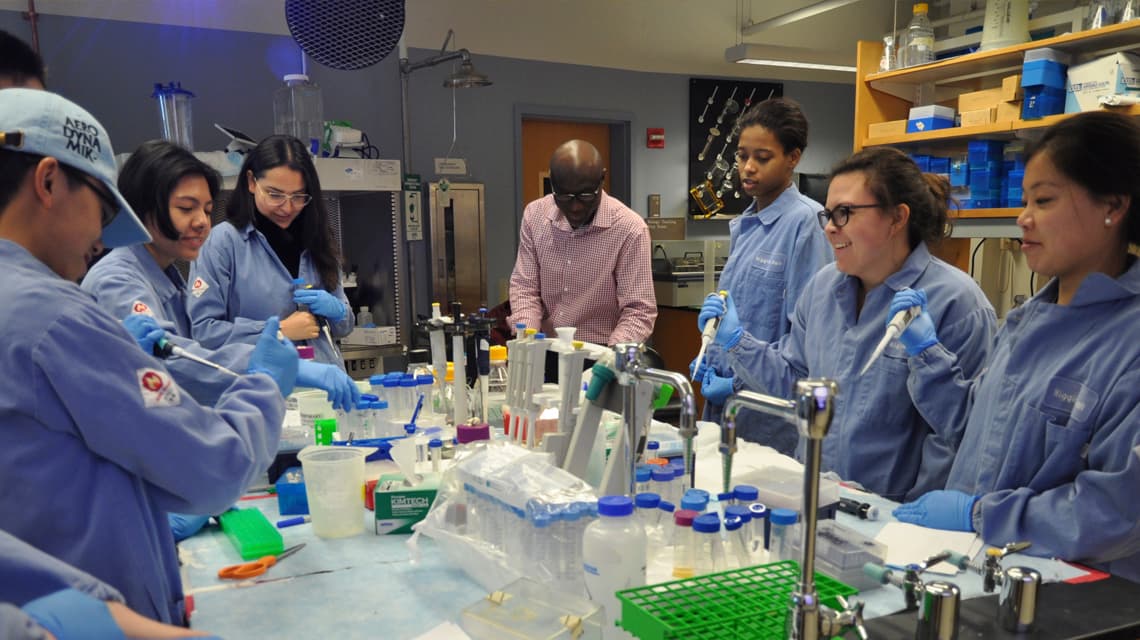 students in a lab