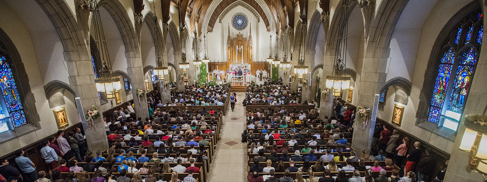 Mass at St. Igantius Church at Boston College.