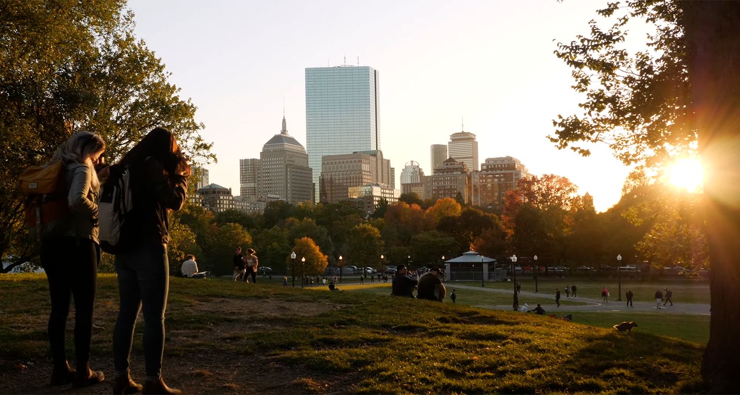 Boston Common at sunset