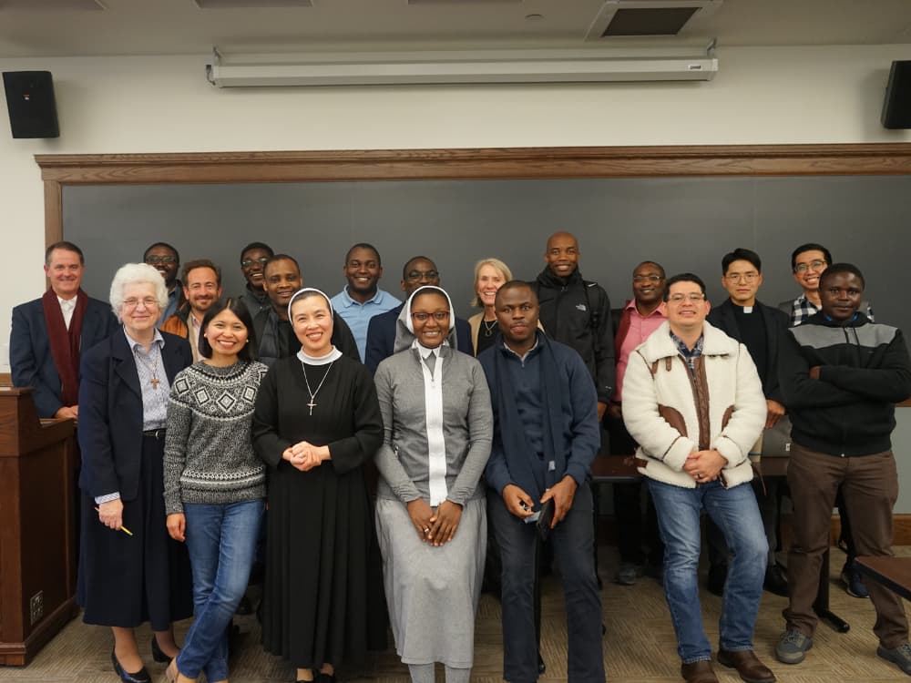 Some of our international students at a Community Meeting November 2023