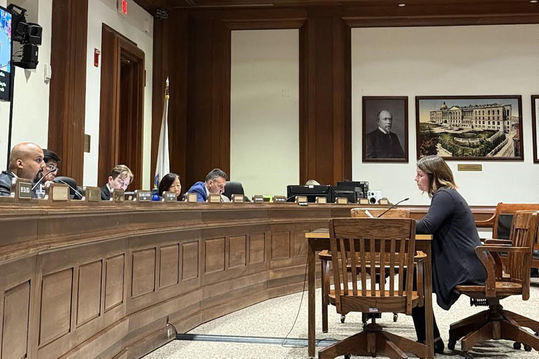 Carolyn A. Romano, assistant professor of practice, testifies at the Massachusetts State House.