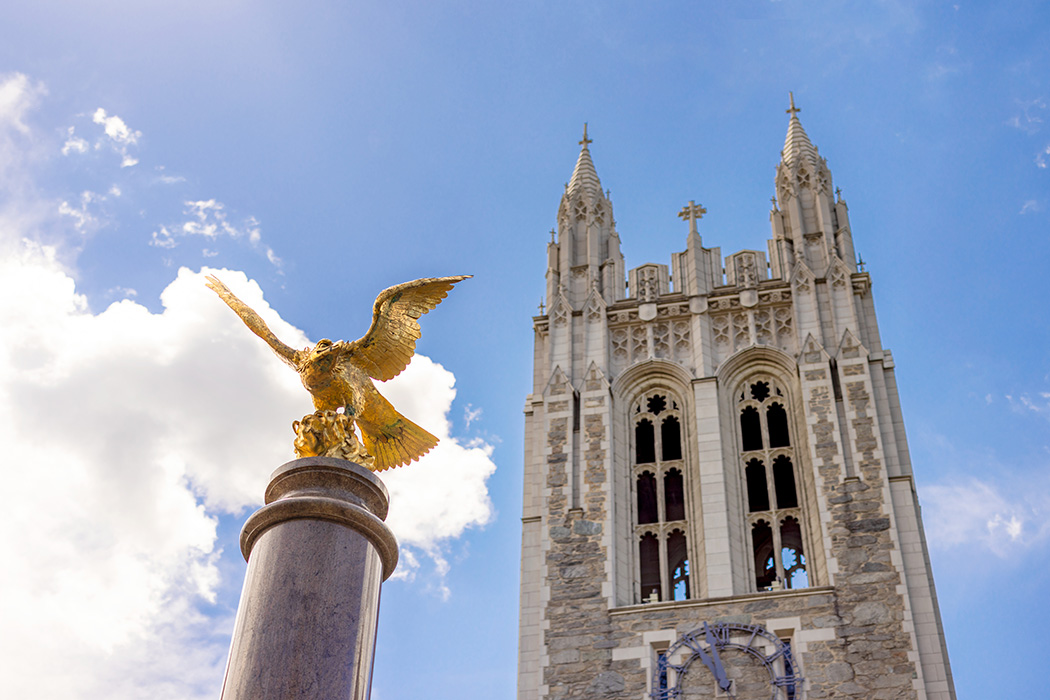 June 29, 2022 -- Gasson Hall on Boston College's main campus.
