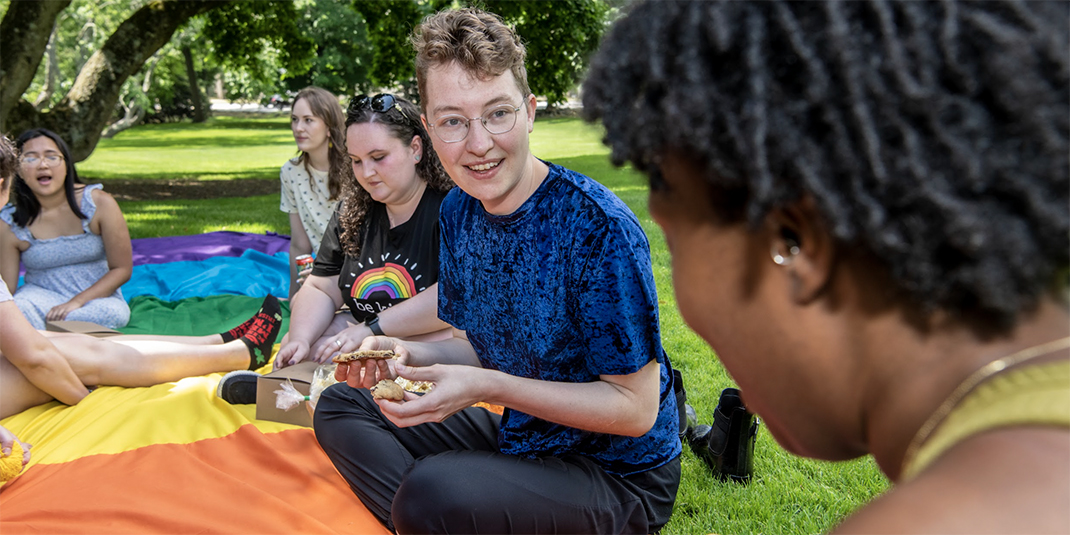 Marina Rakhilin, center at a picnic organized by Spectrum 