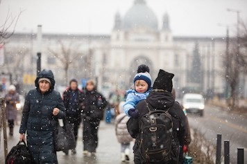 Photo of children and families in Ukraine