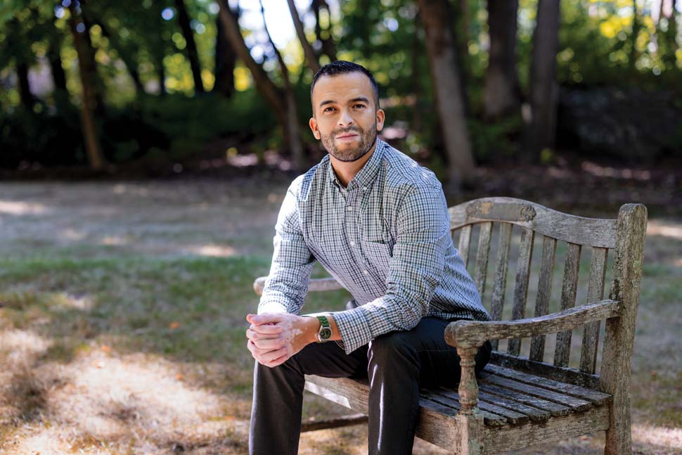 Photo of Antonio Serrato-Capuchina outside on the Brookline Campus