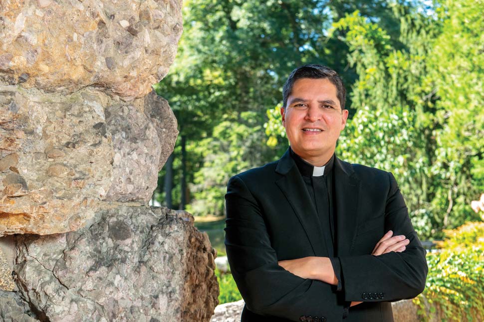 Photo of Erick Berrelleza outside on the Brookline Campus