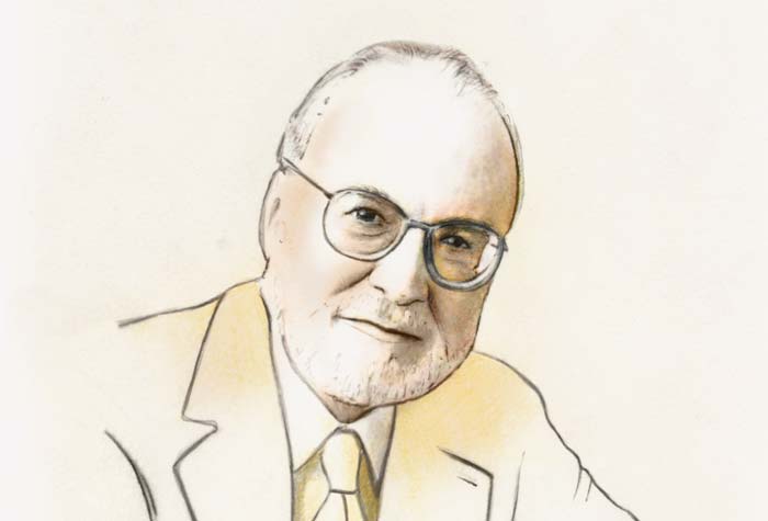 Atmospheric line drawing of John L’Heureux