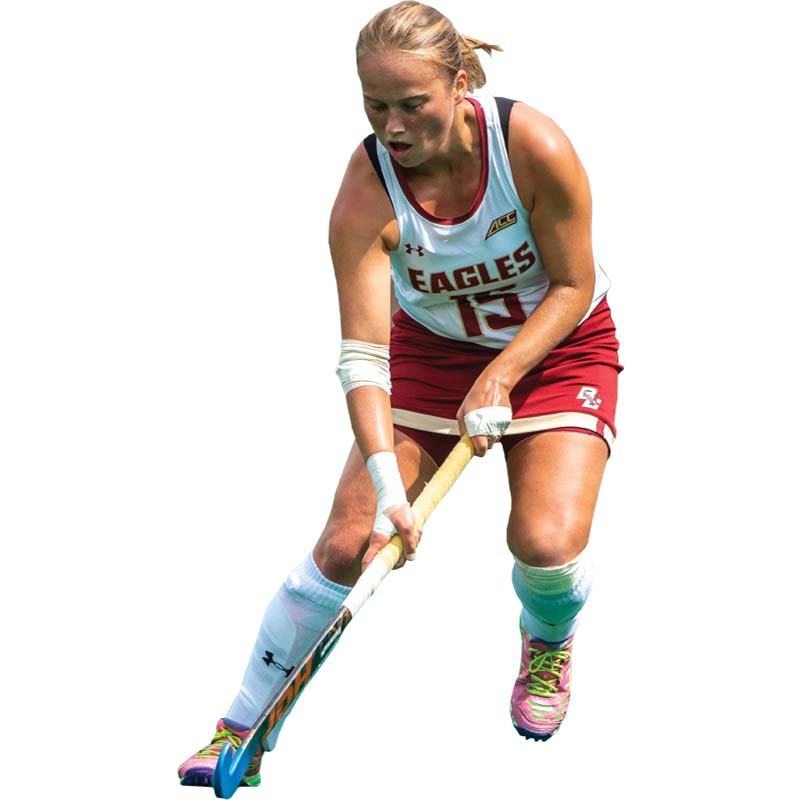 Fusine Govaert playing field hockey.