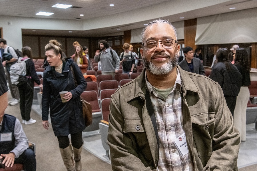 Christian Miranda '25, (Woods) was a member of the team Fountain of Youth  at the Design Impact Summit presentations at Boston College.