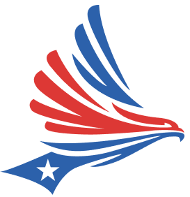 A Braver Angels illustration of a red, white, and, blue dove of peace