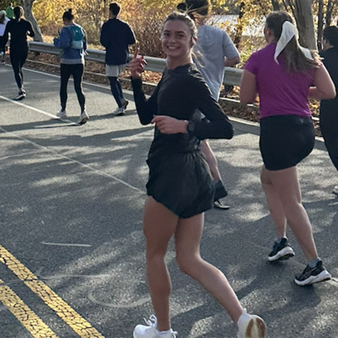 A woman running