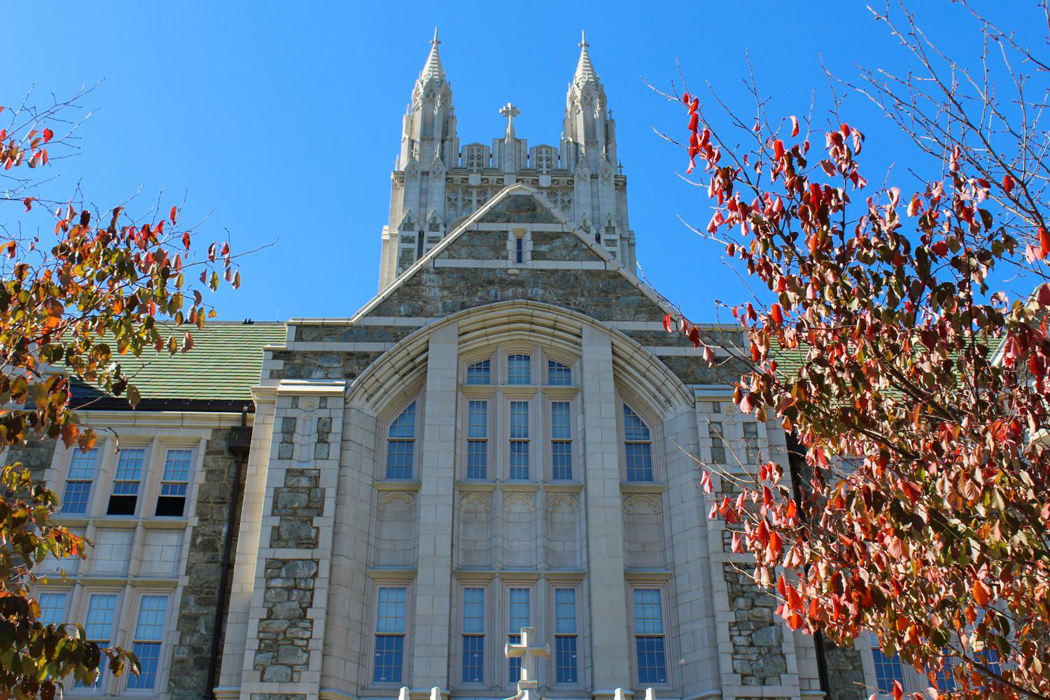 architectural detail of Gasson Hall