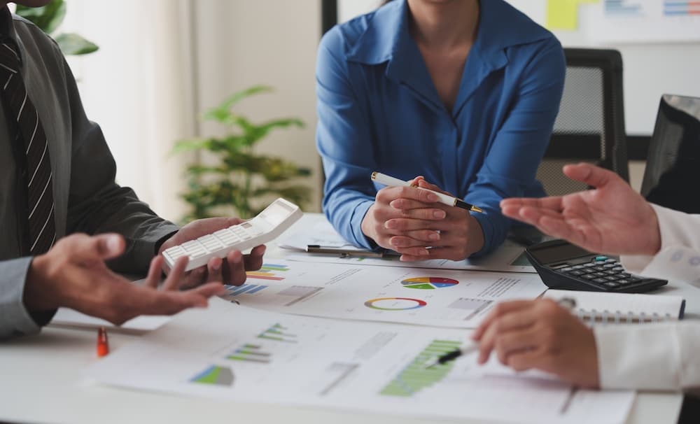 people looking at charts